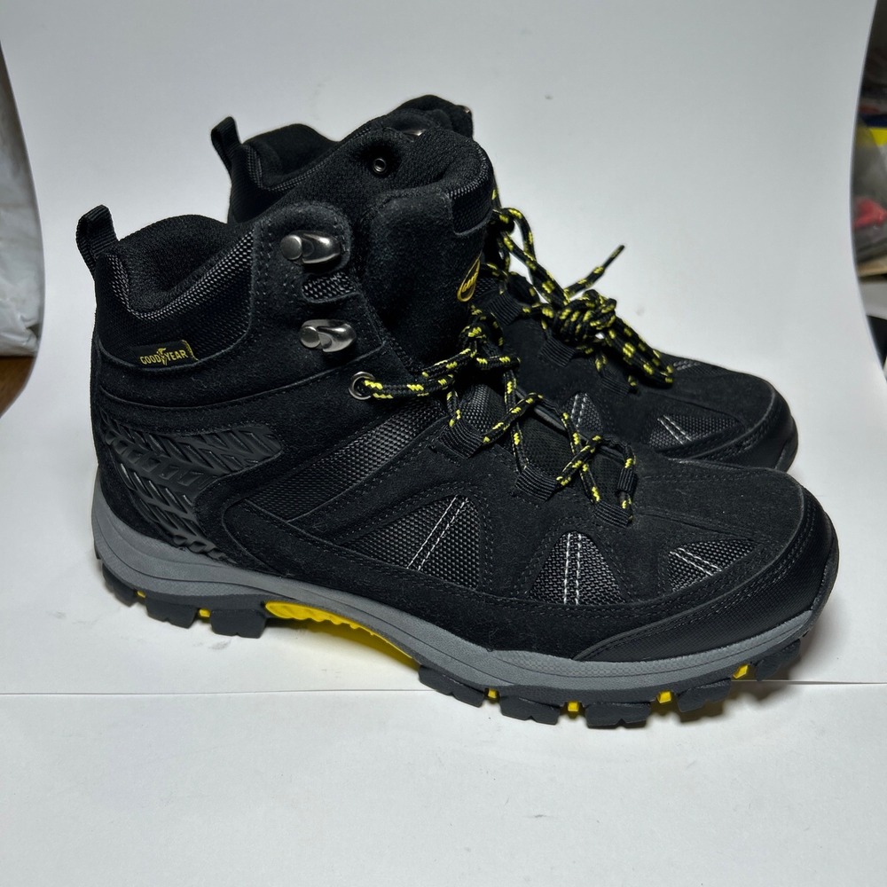 Goodyear Teton Mens Hiking Boots Black Yellow Top Outdoor Shoes GY801401 Size 8